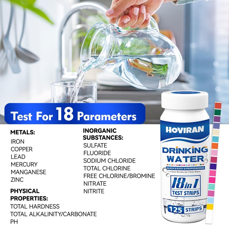 125 ct Drinking Water Test Strips - Home, Well Water Testing Kit for Lead, Ha... gallery