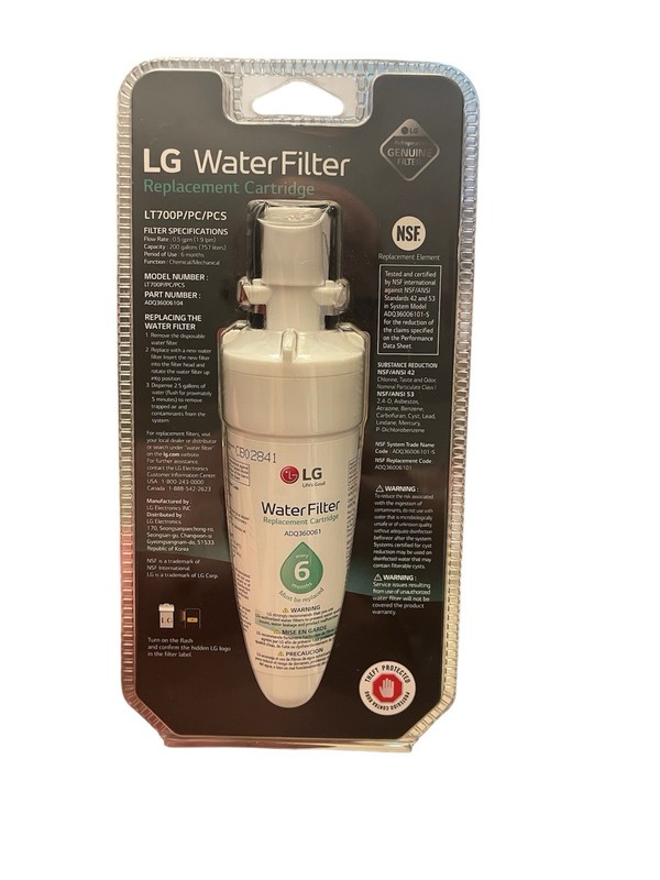 LG Refrigerator Filter LT700P, ADQ360061 Capacity 200 Gallons NEW