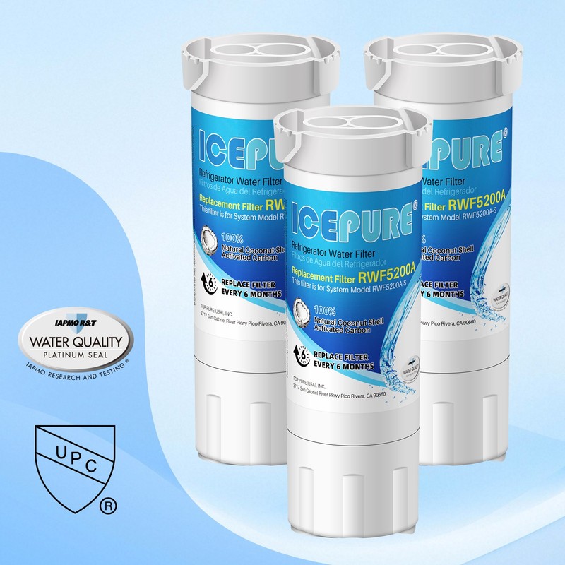 ICEPURE RWF5200A Water Filter Compatible for XWF (NOT Compatible for XWFE), 3P