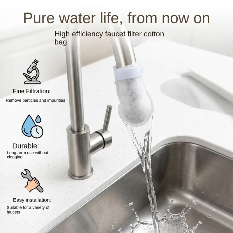 100PCS Cotton Filter Bag For Faucet, DIY Faucet Filter Cotton Bags Water Filters gallery