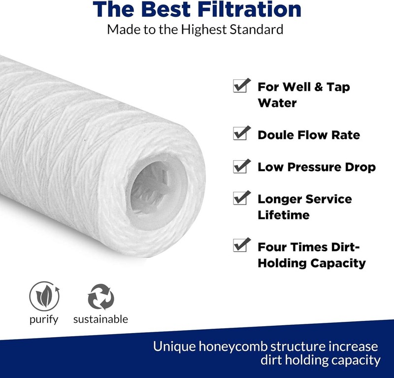 Universal 5-Micron Sediment Filter Cartridges - 6 Pack for Home Water Systems gallery
