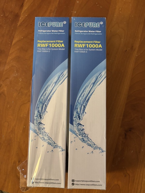 Icepure RWF1000A 2 Pack Refrigerator Water Replacement Filter 4 Model RWF1000A-S