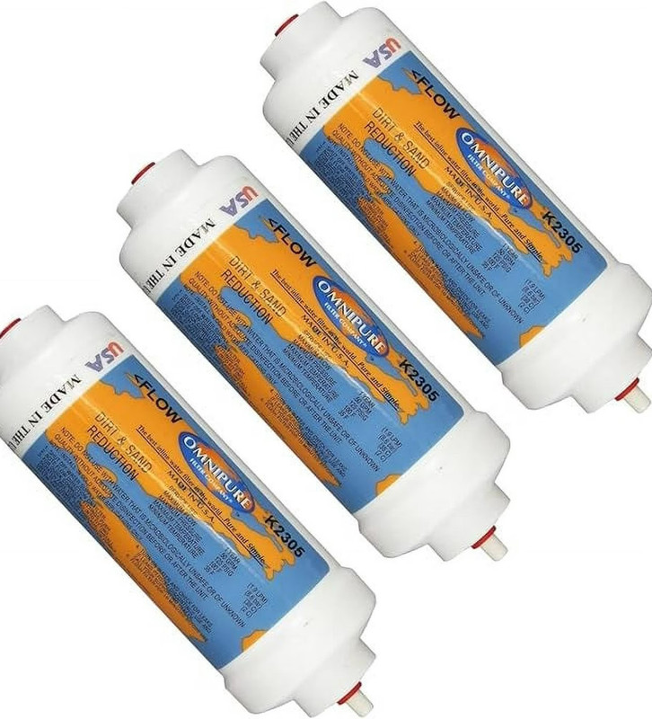 3-Pack Omnipure K2305-JJ Dirt & Sand Reduction Filters 6″x 2″ for 1/4″ QC
