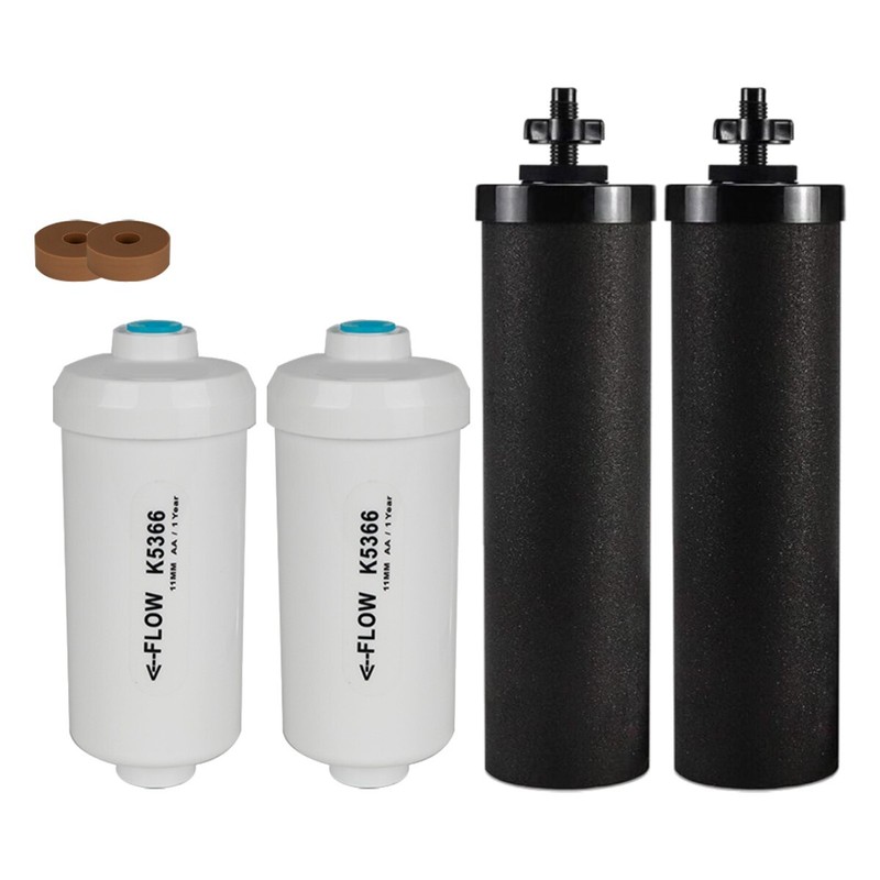 4 pcs Water Filter Replacement for Berkey BB9-2 Black Filters & PF-2 Filters
