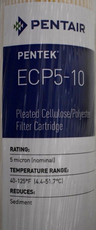 12 Pentek ECP5-10 Standard 10" Pleated Under Sink Sediment Water Filter 5 Micron gallery