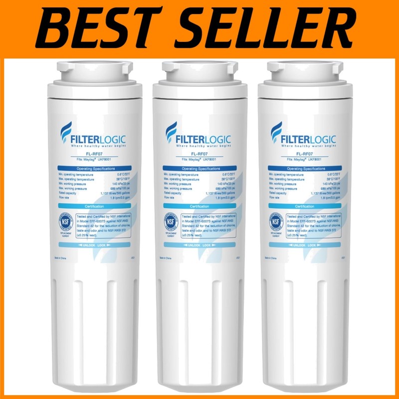 Maytag & Whirlpool Compatible Refrigerator Filter, Pack of 3