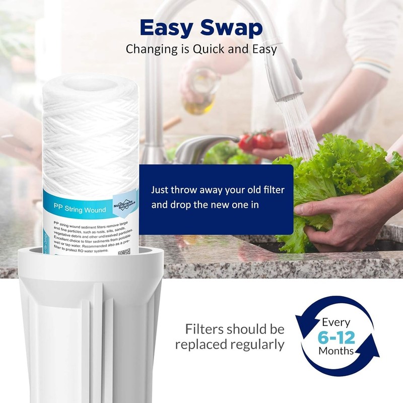 Universal 5-Micron Sediment Filter Cartridges - 6 Pack for Home Water Systems gallery