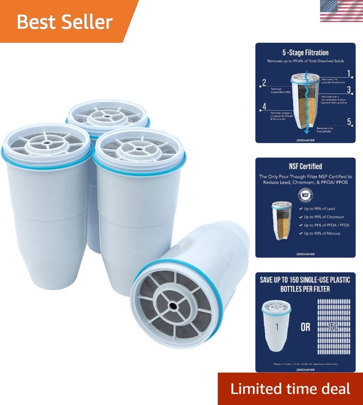 Zerowater ZR-004 Replacement Filter Cartridges 4 Pack