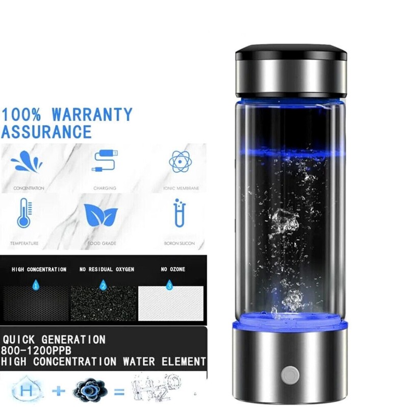 450ml Portable Hydrogen Rich Water Maker Alkaline Bottle Cup Ionizer GeneratorUA gallery