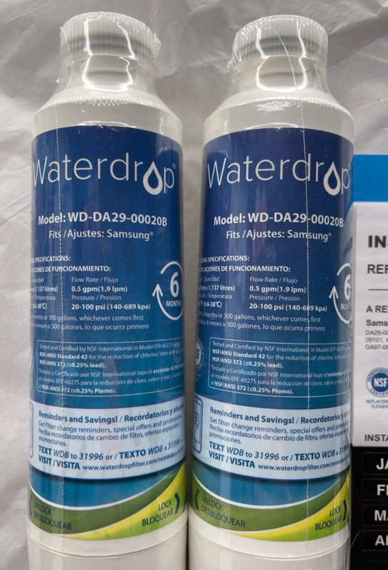 Waterdrop Refrigerator Filter Replacement for Samsung DA29-00020B 2 Pack - White gallery