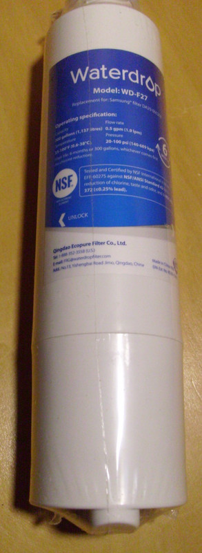 Waterdrop WD-F27 Refrigerator Water Filter For Samsung DA29-00020B White