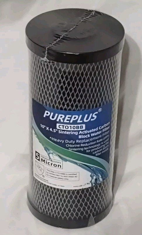 Pureplus CTO10BB Sintering Carbon Water Filter Cartridge 5 Micron 10″ x 4.5 Seal