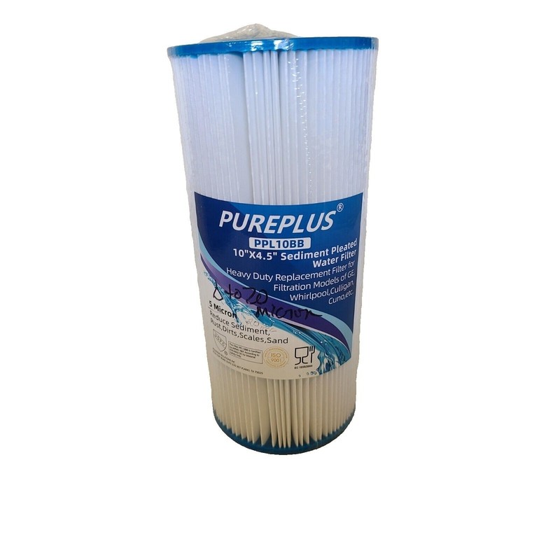 PurePlus IcePure Whole House Pleated Sediment Filter 10″ x 4.5″ PPL10BB