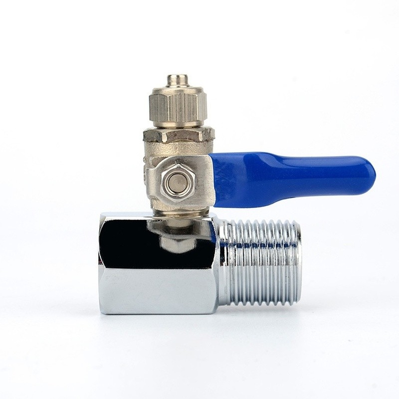 Water Purifier Split Inlet Tee with 2-Way Ball Valve for RO Filtration