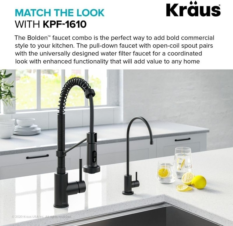 Purita Lead-Free Faucet in Matte Black - 1 GPM, Modern Kitchen Essential gallery