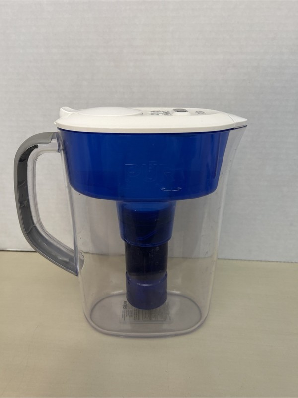 PUR 7 Cup Water Filter Pitcher Only Certified 2 in 1 Filtration White Blue Used gallery