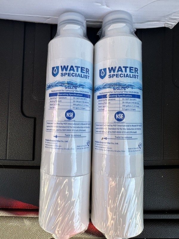 (QTY 2) WaterSpecialist DA29-00020B Replacement for Samsung Water Filter WS627B