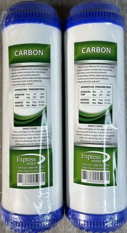 Express Water Granular Activated Carbon Water Filter Replacement – 2 Pack – NEW