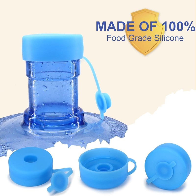 Myvision Secure Cap for 5 Gallon Water Dispenser, (4pcs) Reusable 5 Blue gallery