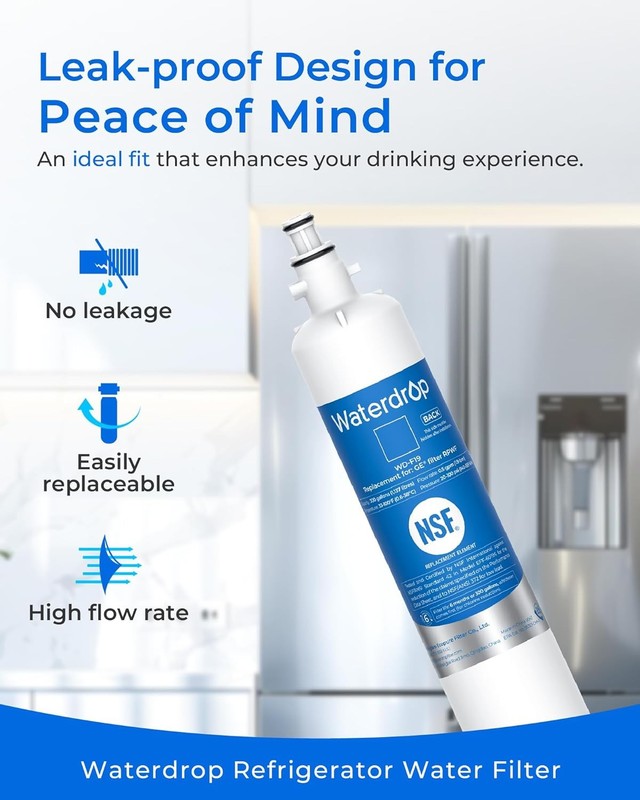 Waterdrop RPWF Refrigerator Water Filter Replacement for GE® RPWF, 9 Pack gallery