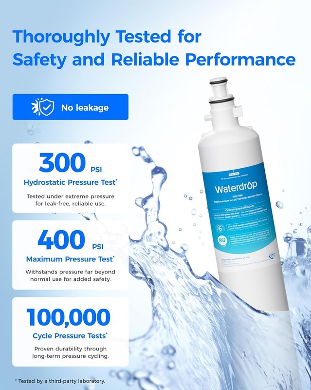 Waterdrop Refrigerator Water Filter, Replacement for GE® RPWFE (With Chip), 5 gallery