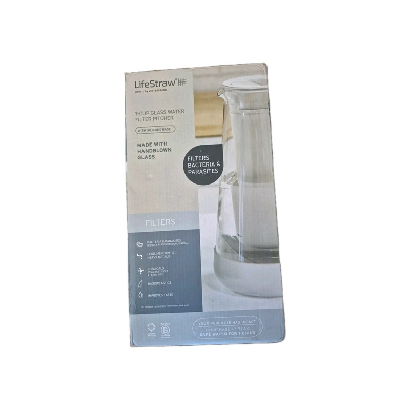 LifeStraw Home Pitcher BPA Free Plastic 7 Cup White