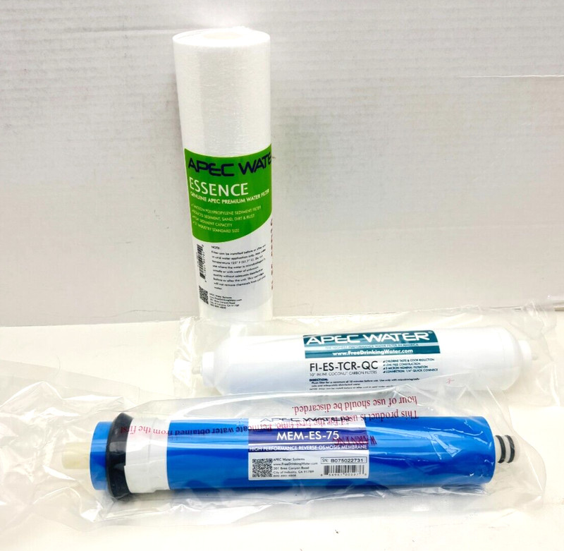 APEC MEM-ES-75 , FI-ES-TCR-QC In-Line & FI-ES-SED10 REV.Osmosis Water Filter 10″