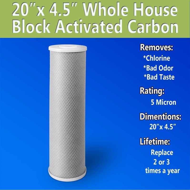 6 pcs Big Blue CTO Carbon Block Water Filters 4.5" x 20" Whole House Cartridges gallery