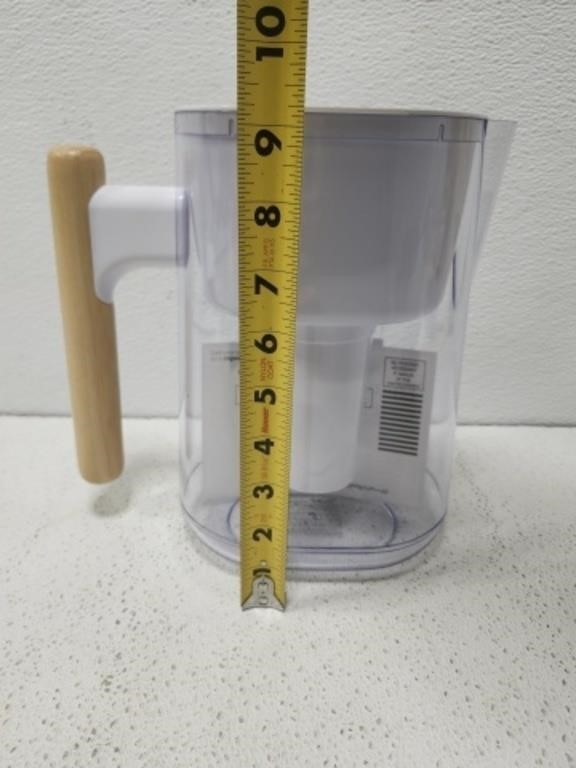 Filtered Water Pitcher 7 Cup BHG Wooden Handle Better Homes & Gardens NEW No Box gallery