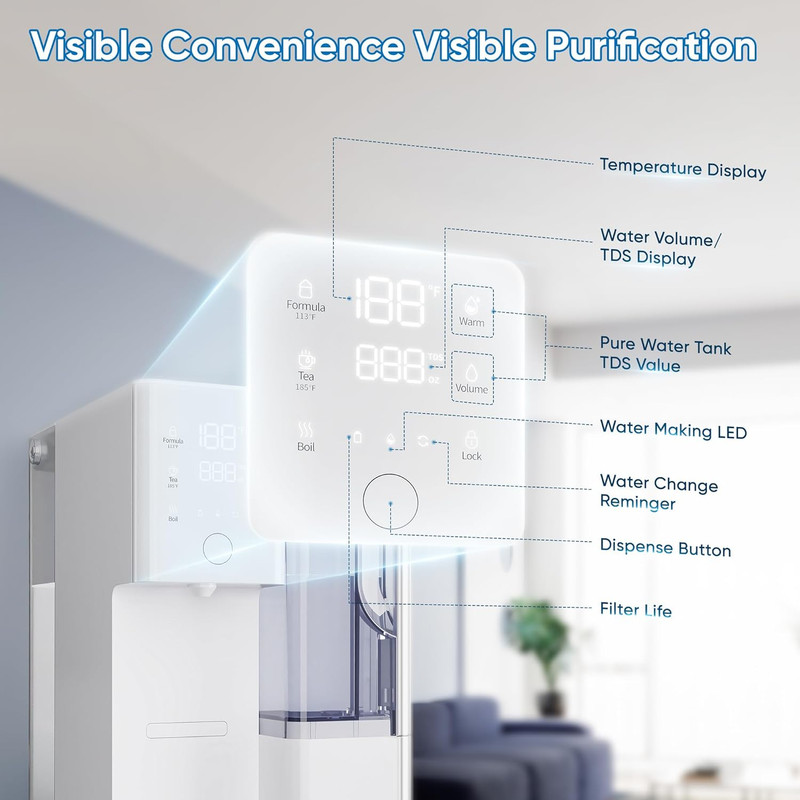 5-Stage Countertop Reverse Osmosis Water Filter & Dispenser, No Installation gallery