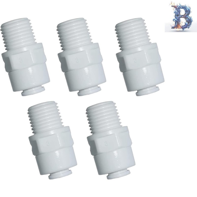 5-Pack 1/4″ Male Thread Quick Connectors – Ideal for Water Filters and Systems