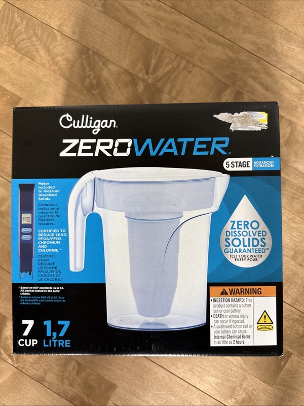 Culligan ZeroWater 7-Cup/1.7 Liter Water Pitcher Filtration With Tester 5 Stage