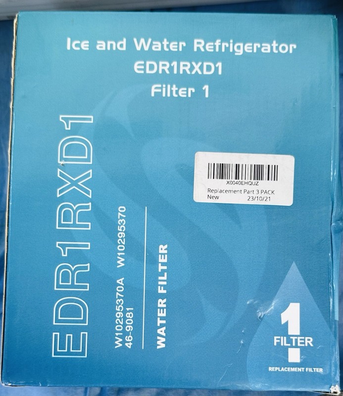 3-Pack EDR1RXD1, W10295370A, Filter 1, 46-9081, 46-9930, KAD1RXD1 Fridge Filters