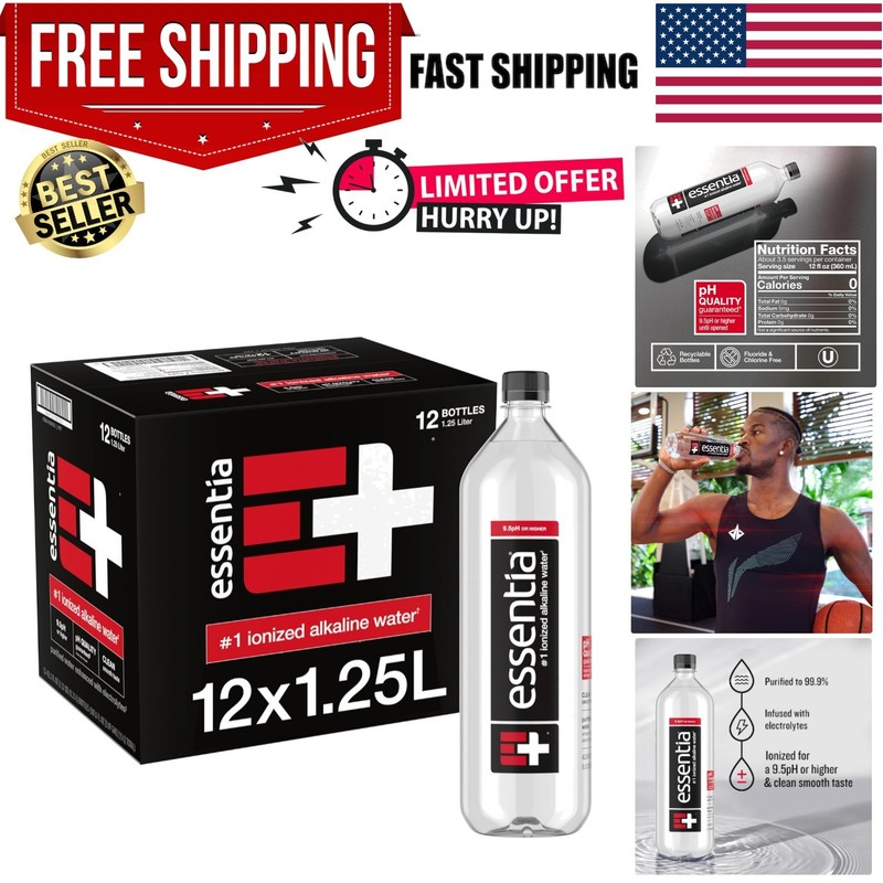 12 Bottles of 99.9% Pure Ionized Alkaline Water with pH 9.5 – Pure Hydration
