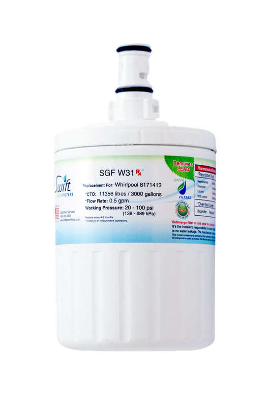 Swift Rx replacement filter for 46-9002,8171413 whirlpool refrigerator 1 Pack
