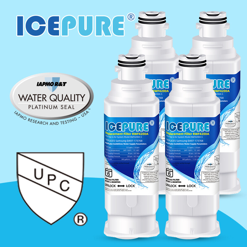 Fit For Samsung DA97-17376B RF28R6241SR RF28T5001SG Icepure Water Filter 4 PACK