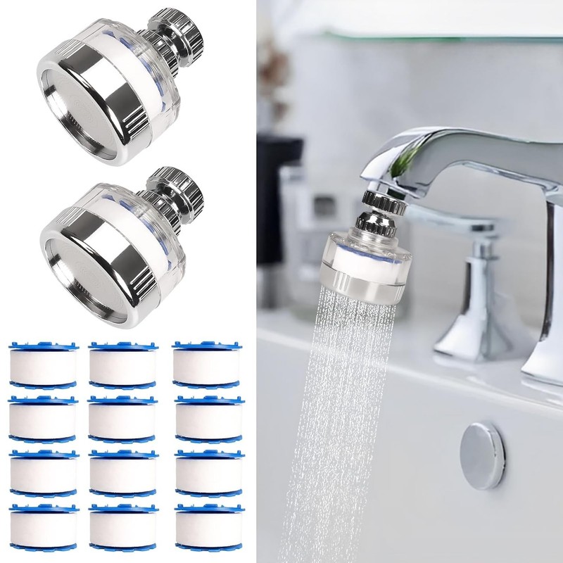 Filtro de Agua para Grifo 14PCS Giratorio 360° Purificador Universal Cocina