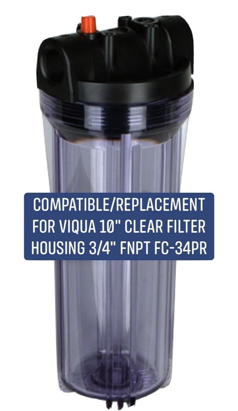 Replacement For Viqua 10″ Clear Filter Housing 3/4″ FNPT FC-34PR