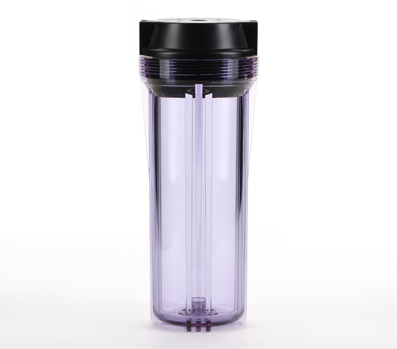 Hydronix RO Filtration Systems 10″ Clear Housing w/ Black Flat Cap 1/4″ Ports