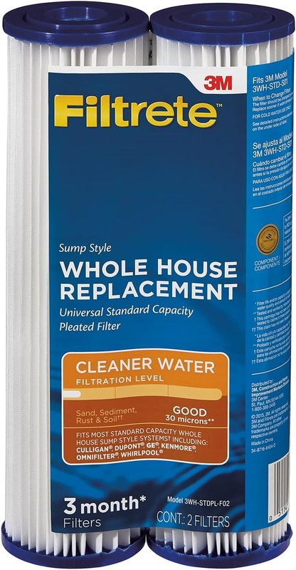Standard Capacity Whole House Pleated Replacement Water Filter 3WH-STDPL-F02, 2