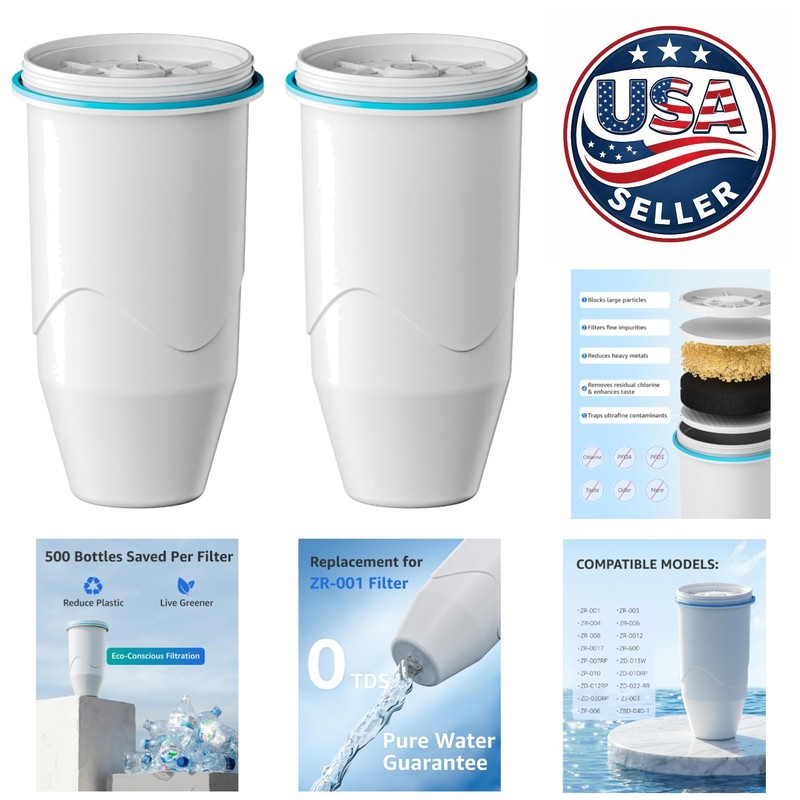 Upgraded Water Filter Replacement Set – Removes TDS, Lead & Chlorine (2 Pack)