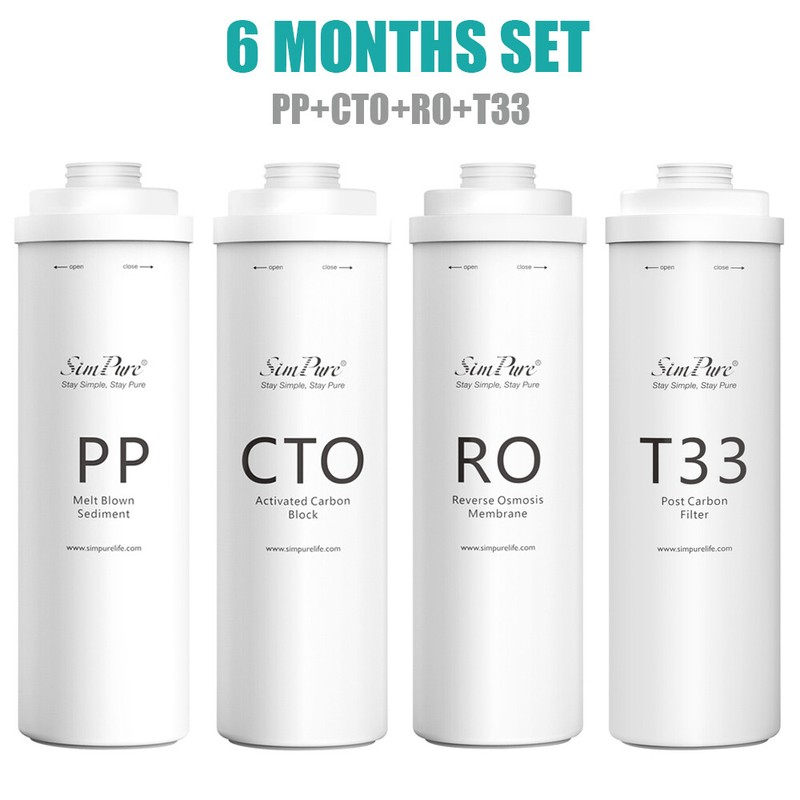 PP+CTO+RO+T33 Filter Cartridge Replacement For SimPure T1-400 UV RO Water System