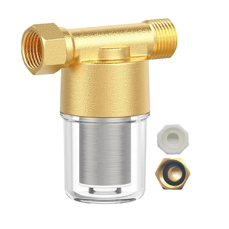 Brass Sediment Filter for Water Heater 40 Micron Reusable 1/2 3/4 Inch Strainer gallery