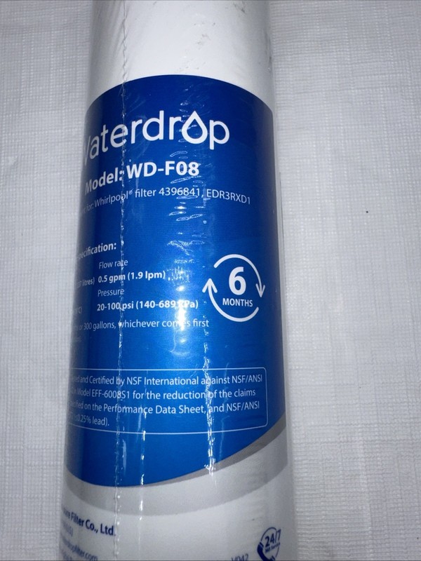 WaterDrop Model: WD-F08 Replacement Refrigerator Water Filter Brand New (Sealed) gallery