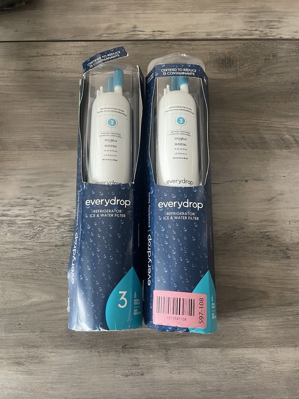 EveryDrop Ice & Water Refrigerator Filter #3 ΕDR3RXD1 Every Drop Lot of Two (2)