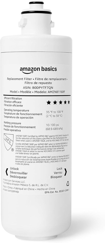 New Amazon Basics Under Sink Water Filter Replacement Cartridge AMZN8116RF 11,00