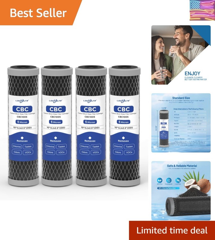 5 Micron 10″ x 2.5″ Whole House CTO Carbon Block Water Filter Cartridge Repla…