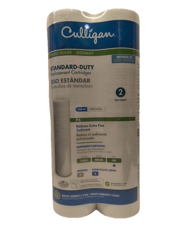 Culligan P5 Sediment Water Filter Replacement Cartridges 5 micron 2 Pk New E47