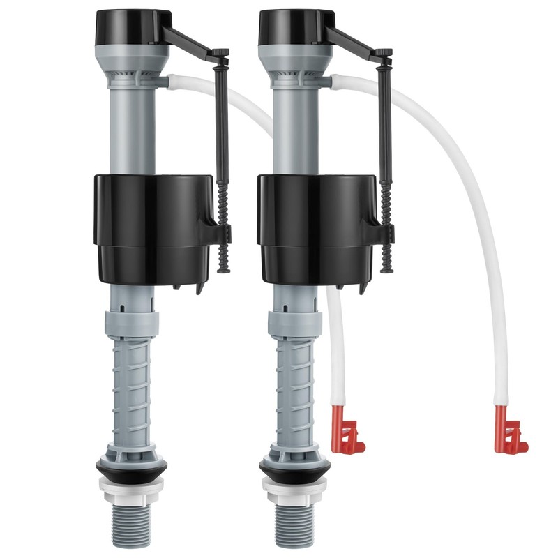 2-Pack Universal Toilet Fill Valve Replacement Kit Height Adjustable Flusher