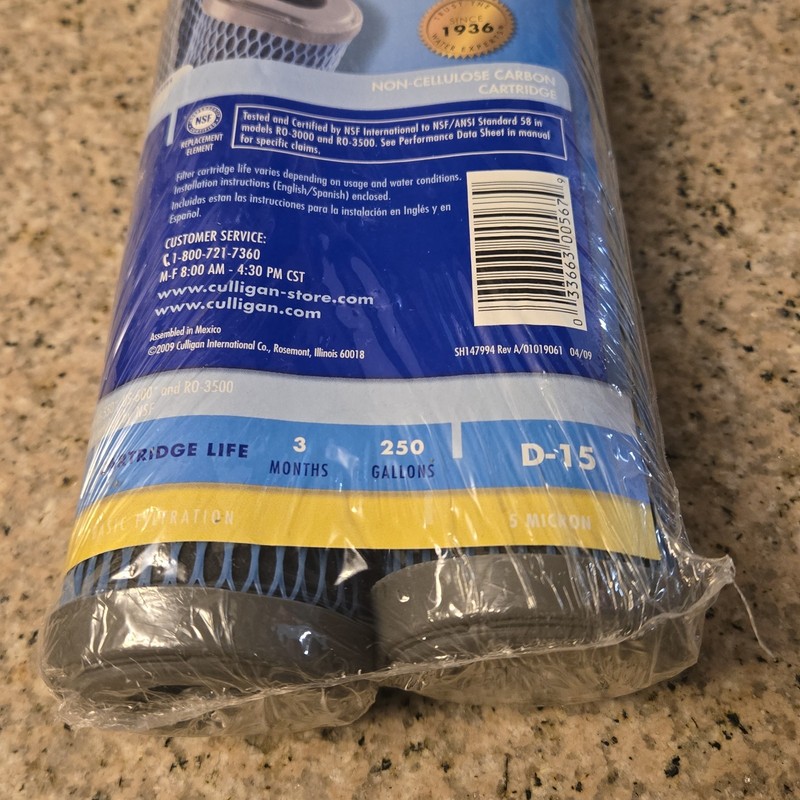 Culligan Drinking Water Replacement Cartridge 2pk D-15 Level 1 Basic Filtration gallery